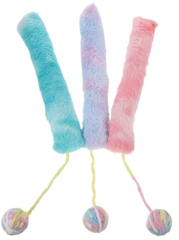 SUPVOX Lot de 3 Jouets pour Chat en Peluche Colorés avec Coussin Interactif pour Chatons, Kicker Doux et Non Toxique, Dentition Jeu Intérieur des Chats Actifs