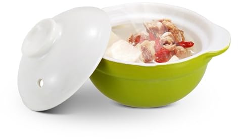 Piatti for casseruola Piccola tazza for stufato Casseruola in ceramica Mini Pentola tradizionale con manico Per Casa(Green)