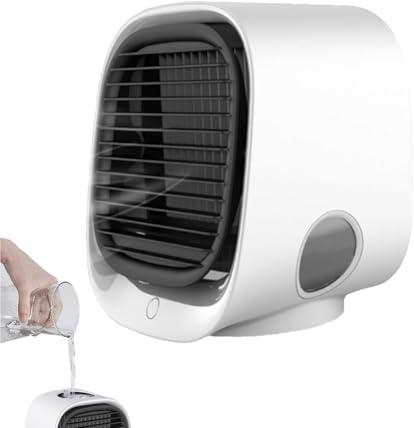 Portable Air Conditioner, 3 Speed Mini Cooler Fan Air Conditioner with 300ml Misting Tank, Quiet Humidifier Desk Cooler Fan for Family, Travel, Office, Outdoor