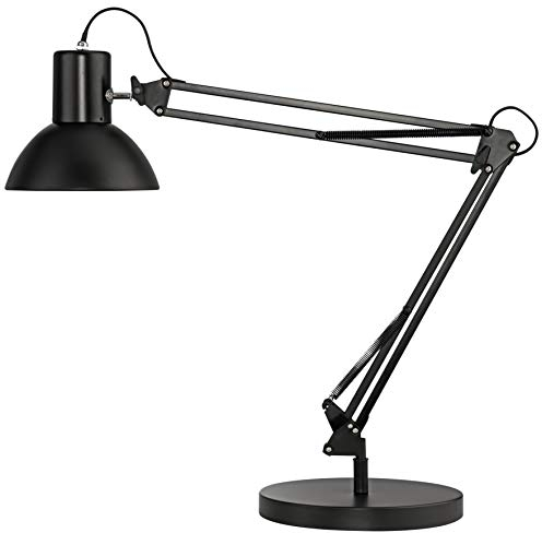 Unilux Success LED Schreibtischlampe 80, LED E27 austauschbar, schwarz mit Standfuß und Tischklemme