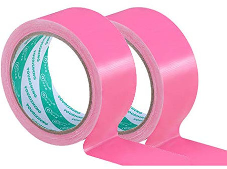 POOPFIY Cinta de 2 Piezas en Color Tela Base de Tela de la Cinta Aislante de la moqueta Cintas Impermeables de Alta viscosidad del Adhesivo de la Cinta Multicolor DIY Decoración,Rosado