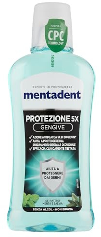 Collutorio Mentadent Protezione 5x Gengive con CPC contro il sanguinamento gengivale occasionale da 400 ml