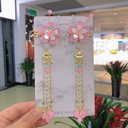 Haarnadel im antiken Stil mit Quaste, lange Kette, Perlen, baumelnder chinesischer Hanfu-Kopfschmuck