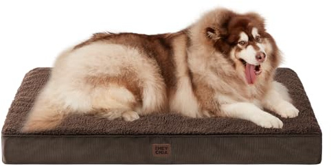 EHEYCIGA Panier Chien XXL Orthopedique, Coussin Chien Dehoussable Lit pour Chien Lavable, Tapis Epais pour Chien Grande Taille, Matelas Chien, Marron, 120x74x9cm