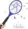 Electric Flies Killer Electric Fly Swatter Bug Zapper Electric Mosquitoes Killer Electric Fly Zapper with 3-Layer Protection Mesh for Indoor and Outdoor, Blue