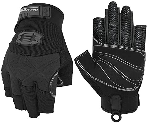 Seibertron Guantes de Cuerda de Escalada de 3/4 de Palma Acolchados, Ligeros, Transpirables, para escaladores, Escalada, Rescate, Aventuras, Vela, Kayak, Deportes al Aire Libre, XS