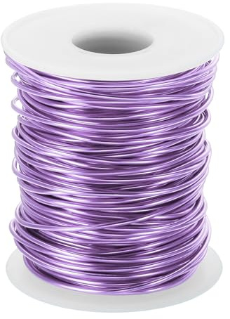 PATIKIL 15 Gauge 1,5mm Filo di Alluminio Artigianato Fai Da Te Viola Chiaro | 98, 4 Piedi Filo Metallico Armatura Flessibile, per Creazione Gioielli Avvolgimento Metallo