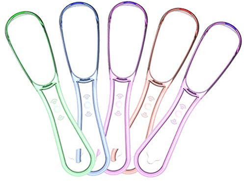 5pcs Limpiador Lingual De La Mano del Raspador De Cepillo Mal Aliento Lejos De Sílice Handle Limpieza Bucal Higiene Dental Care Color Al Azar