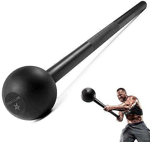 Yes4All Steel Mace Bell para Entrenamiento de Fuerza, Hombros, empuñaduras y antebrazos - 25 Libras