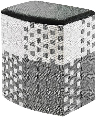 Kobolo Wäschebehälter Wäschesammler Wäschekorb - Nylon - schwarz-weiß - 44x32x52 cm