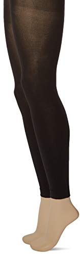 No nonsense womens Super Opaque Control Top Footless Tights, Black/Black, Medium US