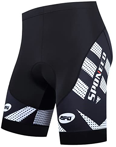 sponeed Herren-Radhose, gepolstert, Fahrradhose, Fahrradkleidung, Strumpfhose, Upgrade-Weiß, Mittel