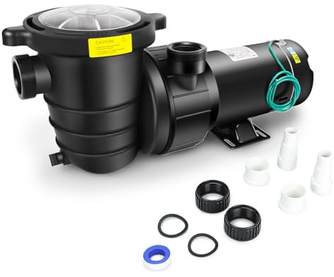 1.0 HP 750W 5220 GPH Powerful Above Ground Swimming Pool Pump with Strainer Basket, Energy Efficient