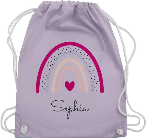 Turnbeutel Rucksack - Regenbogen Regenbögen - Unisize - Pastell Lila - beutel kindergarten schule sportbeutel rainbow sophia name turnsack mädchen schulbeutel personalisierte herz beuteltasche