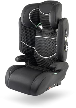 b bellelli - MICHELANGELO² FIX AIR, Seggiolino Auto ISOFIX, Seggiolino per Bambini 100-150 cm (15-36 kg), Pieghevole e Regolabile in Altezza, Colore Nero, 3,5-12 Anni