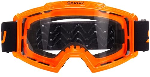 SAKOU Kinder Motorrad Motocross Cross Brille–Beschlagfrei, Stoßfest und mit 100% UV400-Schutz für Jungen und Mädchen im Alter von 3 bis 12 Jahre, ideal für Offroad, ATV und Dirtbike Einsätze