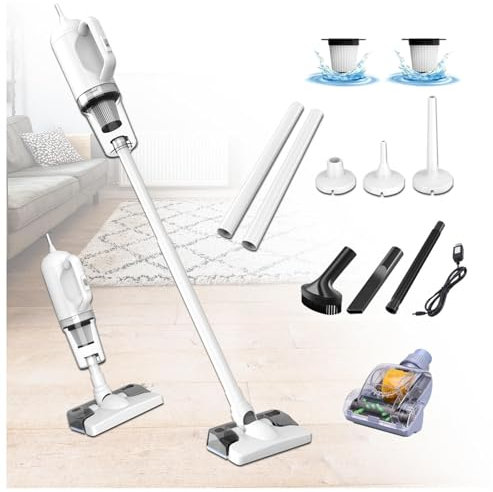 LRF-yxkj Aspira E Lava Pavimenti Casa 5 in 1 Portatile, 200ml Serbatoio dell’acuqa, Scopa a Vapore Senza Fili per Pulizia Domestica/Capelli/Polvere/Lavapavimenti