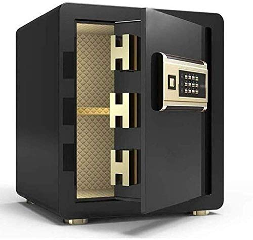 Coffre-fort électronique pour sécurité domestique 36 x 31 x 40 cm Système antivol en acier durable pour objets de valeur Finition dorée