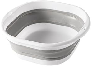 Foot Soaking Tub, Collapsible Foot Bath Soak Tub for Soaking Feet, Pedicure Bowl, Foldable Laundry Basket (Gray)