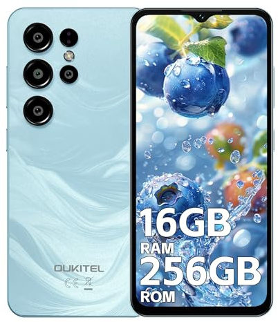 OUKITEL C1 Plus Telefonos Moviles Libres 2025-16GB+256GB/1TB Smartphone, Batería 5000mAh, 6.52 HD Pantalla Android 14 Moviles, Cámara 13MP+5MP, 4G Dual SIM/Face ID/OTG/3.5mm Jack