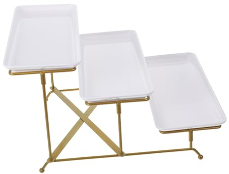CIYODO Bianca con Espositore Multi per Dolci Frutta e Antipasti Stand Stabile ed per Buffet Matrimoni e Ristoranti