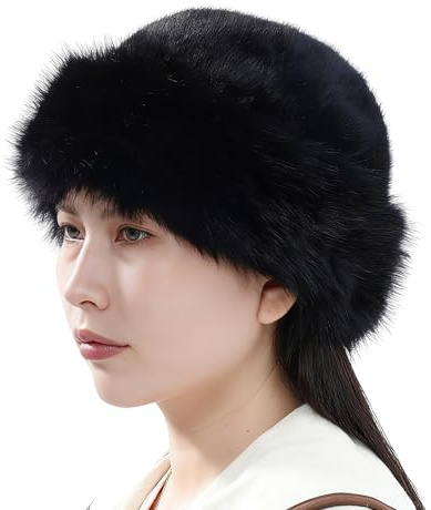 Eigso Bonnet Noir en Fausse Fourrure pour Femme pour l'hiver par Temps Froid Bandeau d'oreilles pour Femme Homme