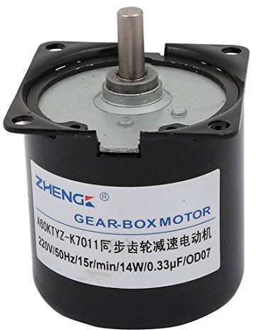Aexit Reductor de velocidad del motor del engranaje helicoidal de tornillo sinfín derecho de eje 220V (model: J3385VIX-2982KO) 50Hz DC 220V