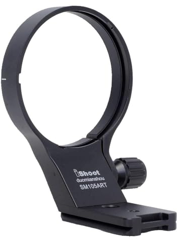 iShoot 82 mm Objektivmanschette Stativhalterungsring kompatibel mit Sigma 100–400 mm f/5–6.3 DG DN OS & 105 mm f/1.4 DG HSM Art, Objektivstützhalterung, integrierte Arca-Swiss Fit Schnellwechselplatte