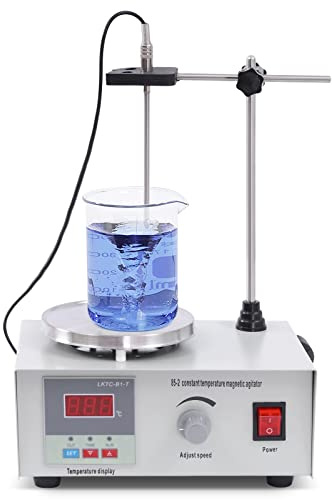 Labor Magnetrührer, 220V Labor 2000ml, Magnetrührer mit Heizplatte 1-2000rpm 250W Magnetischer Rührer mit Temperatursensor Magnetic Stirrer Mixer