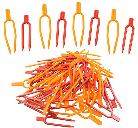 Haidong - Clips de fijación de plantas de jardinería, tenedor de fresa reutilizable para fijar vides como flores, fresas y sandías (120 unidades para rojo y naranja) -240 unidades