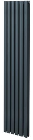 Radiatore a colonna ovale 1800mm x 360mm Doppio pannello Termosifone Grigio antracite Acciaio Inclusi Spazzola per la pulizia Kit di fissaggio e staffe