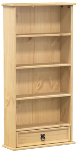 vidaXL Mobile Porta CD Corona 52x17,5x103 cm in Legno Massello di Pino