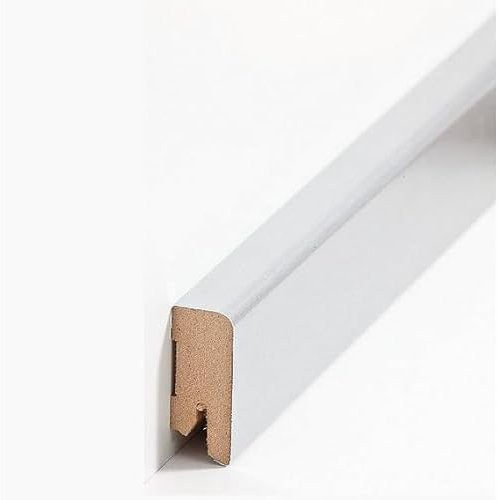 Sockelleiste MDF 16 x 40 x 2500 mm MDF-Kern foliert Silber zum Kleben, Schrauben & Nageln Fußleiste by PROVISTON 12.5 Meter | 5 Stück