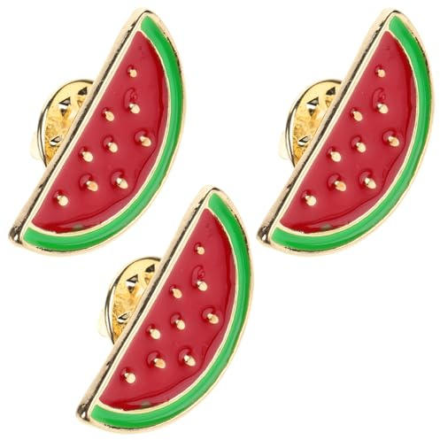 LIFKOME 3st Söt Vattenmelon Brocher Klädesklipp Alloy Pin Roliga Klädesaccessoarer För Kvinnor Retro Vattenmelon Design För Tröjor Och Scarfar Unik Stilmix För Kläder Och Väska