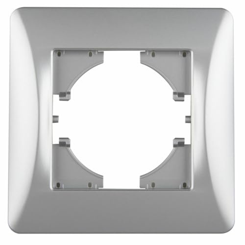 Marco empotrado para instalación de 1 elemento en titanio, resistente y elegante, ideal para proyectos de diseño interior y funcionalidad.