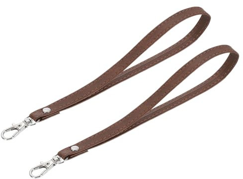 QUARKZMAN 2pz Cinturino da Polso, Cinturino Polso in Pelle PU Portachiavi di Ricambio per Custodia Telefono Chiavi Portafoglio Borsa, Marrone