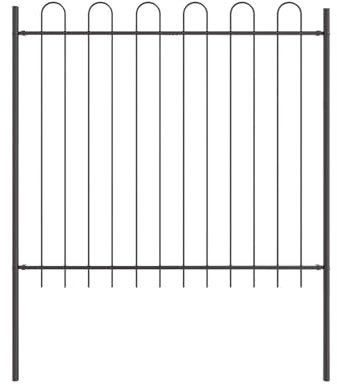 vidaXL Trädgårdsstängsel 6 pcs Grå 10,2 x 1,5 m Pulverlackerad stål, Trädgård och terrass, hållbart stålstaket, rektangulär utomhusbarriär, dekoration, avskiljare panel
