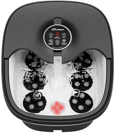 Snailax Foot Spa Bath Massager with Heat, Bubble, Shiatsu Massage Rollers, Remote Control, Temperature Control, Collapsible, Pedicure Foot Soaking Tub