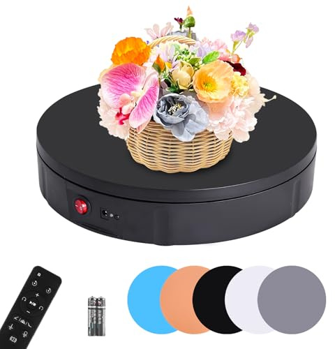 BAOSHISHAN Elektrischer Drehteller, 30cm Durchmesser, 100kg Belastung, verstellbare Winkelgeschwindigkeit und -Modus, Schwarz