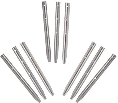 Garden Mile Picchetti in metallo da 30 cm, in metallo zincato, per bordi da giardino, paletti per bordi paesaggistici, fai da te, per aiuole rialzate, sentieri, patio, paesaggistica (9 pezzi)