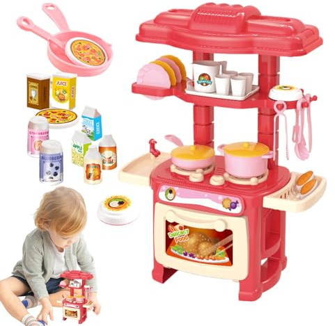 Set di giocattoli da cucina per bambini - 47 pezzi set da gioco di simulazione di cucina, giochi di finzione educativi cibo pentole giocattoli didattici giochi di ruolo da per bambini