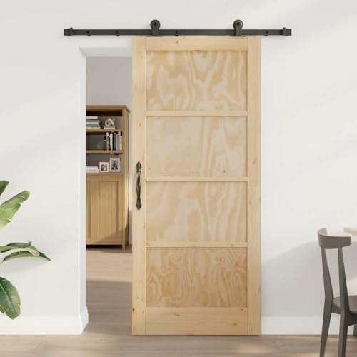Falttür Innentüren,Schiebetür Natur und Schwarz 86 x 198,5 cm,Falttüren für Wohnzimmer,Schlafzimmer,Küche
