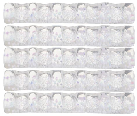 MUCKLILY Portapennelli per Nail Art in Resina Bianca 5 Scomparti, Organizer Stabile per Strumenti Unghie e Accessori Manicure da Salone, Supporto Multifunzione per Pennelli Trucco Art