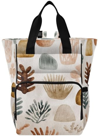 Ttgoth Sac à dos à langer bohème imperméable avec porte-biberons isothermes, sac à dos de voyage multi-poches avec sangles de poussette pour maman et papa