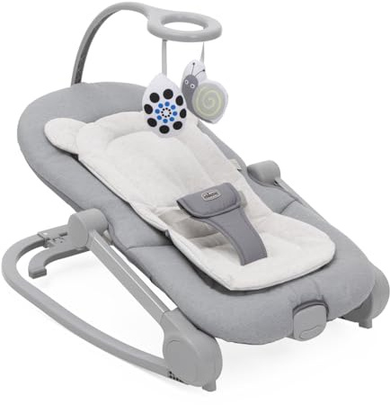 Chicco Sdraietta Mia 2in1, Sdraietta Neonato e Prima Sedia, Riduttore in Cotone Biologico, Barra Gioco Reversibile, Musica e Vibrazione, Modalità Dondolo o Fissa, Da 0 mesi a 18 kg