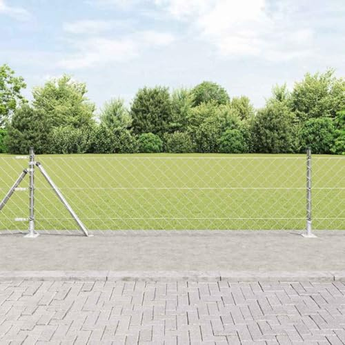 Postes de valla de acero verde 10 x 0,6 m (40 x 40 mm de ancho de malla) en juego para proyectos de valla con construcción duradera