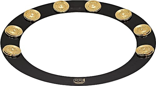 Meinl Percussion Backbeat Pro Tambourine, Schwarz (BBP14) | Tamburin Zubehör für Trommeln, 1 Reihe Jingles, Durchmesser 14 Zoll, Messinglegierung und Messing