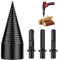 Taladro de Cono 32mm, Divisor de Madera, Taladro Escalonado, Partir Troncos, Cortar Leña, Tornillo de Cono Conductor, Cortador de Troncos