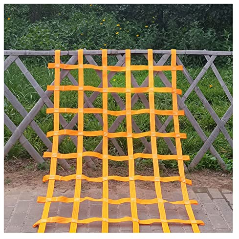 Climbing Net Structure,Climbing Cargo Net,Polyester Rope Ladder for Swing Set Playground Outdoor Ninja Slackline Accessories Playset for Backyard Webbing Netting Tree Fort Nets,Orange