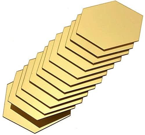 FUBESK Spiegel-Wandaufkleber, 24 Stück, Spiegelfliesen, Wandaufkleber, 3D-Spiegel, Sechseck-Wandaufkleber, entfernbar, Kunst-Aufkleber, Heimdekoration, DIY